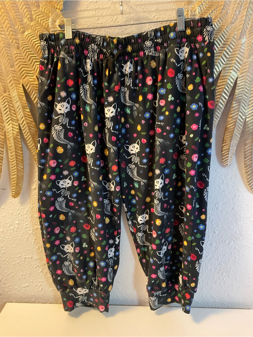 Mermaid Cat Skeleton capri joggers